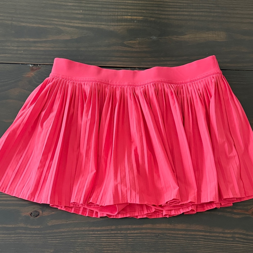Lululemon Mesh Pleats Mid-Rise Tennis Skirt 10 Coral Pink